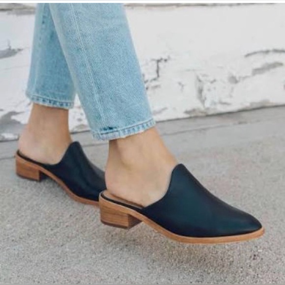 Soludos leather mule pointed toe block heal - Picture 2 of 15